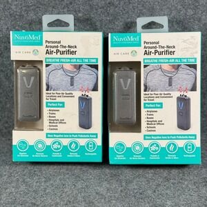 NuvoMed Personal Around The Neck Air Purifier Rechargeable Negative Ion Gray